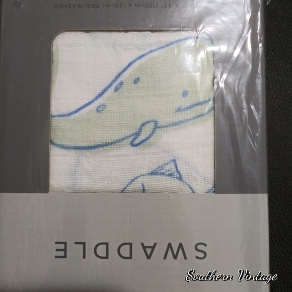 Newcastle Swaddle Cotton Muslin Whale - Picture 2 of 4